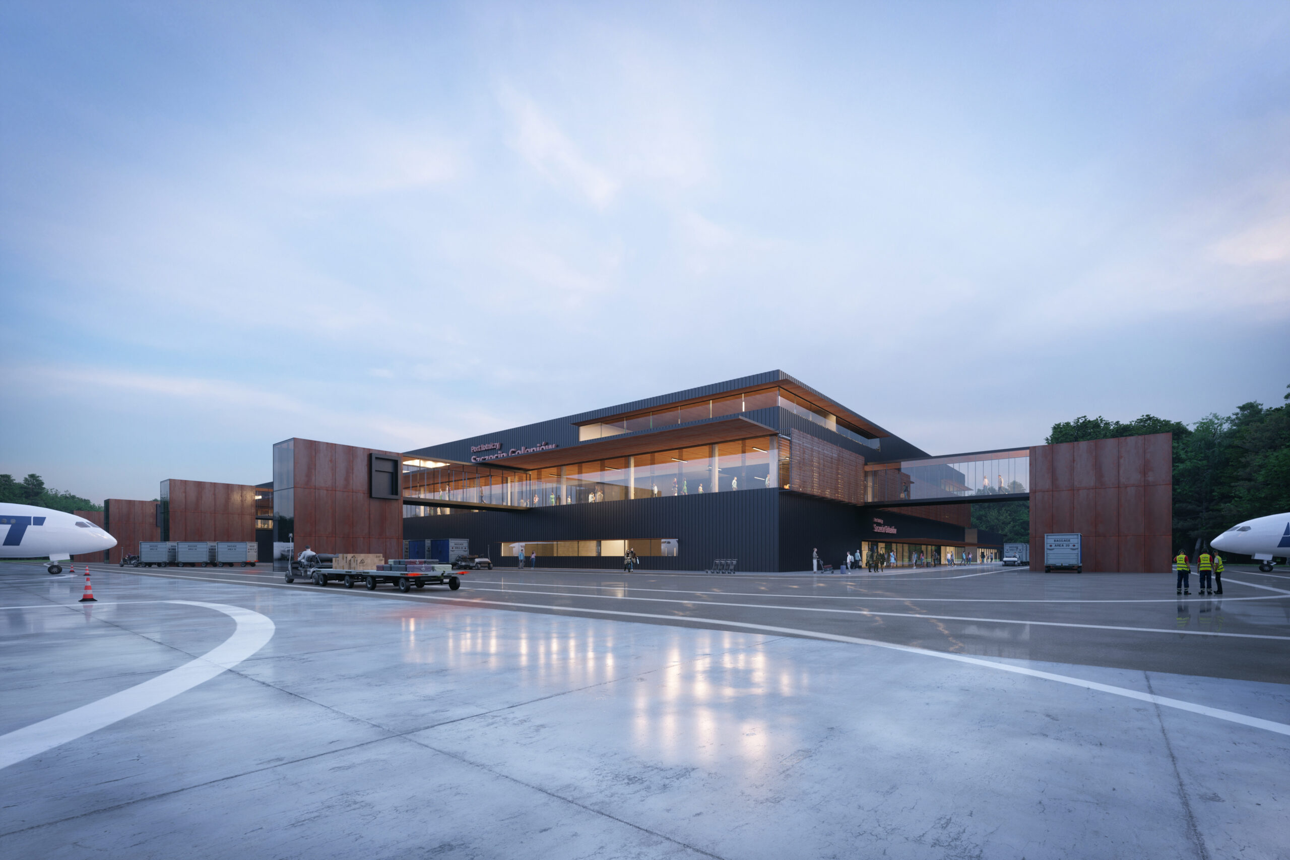 Terminal Portu Lotniczego Szczecin - Goleniów, wizualizacja z zewnątrz